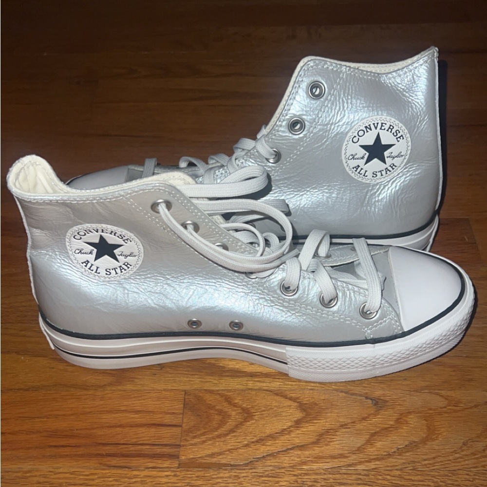 Converse Silver High-Top Platforms - image 1